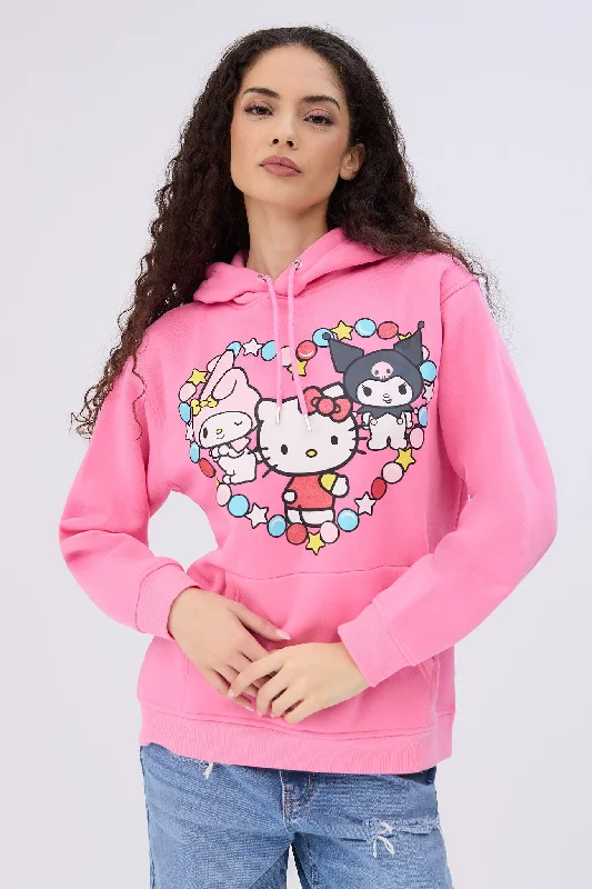 Hello Kitty And Friends Graphic Hoodie Hoodie with Pastel Soft Subtle