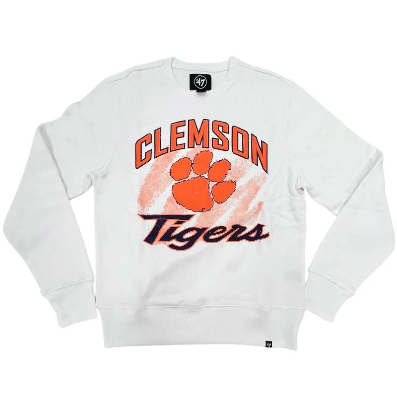 Clemson Shader Crewneck Sweatshirt Hoodie with Front Slit Layering Stylish