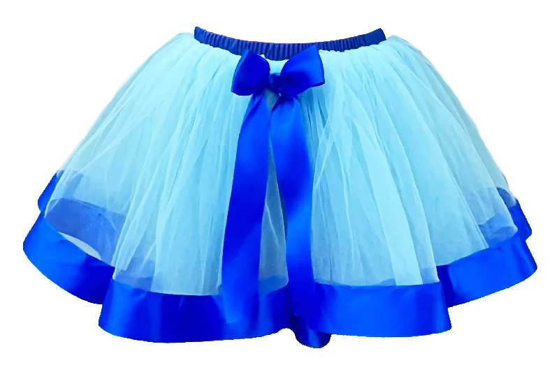Baby Blue Wide Ribbon Tutu Skirt velvet skirt luxurious