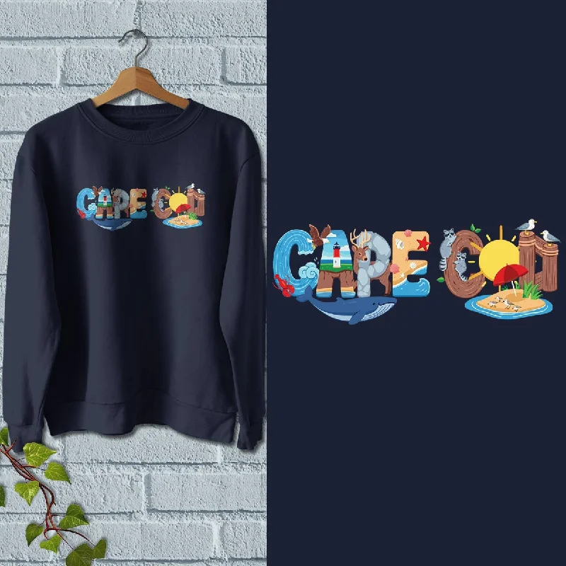Cape Cod Whimsical Animals Sweatshirt Adult Unisex S-XXL Hoodie with Tie-Dye Psychedelic Retro Cape Cod Whimsical Animals Sweatshirt Adult Unisex S-XXL Hoodie with Tie-Dye Psychedelic Retro