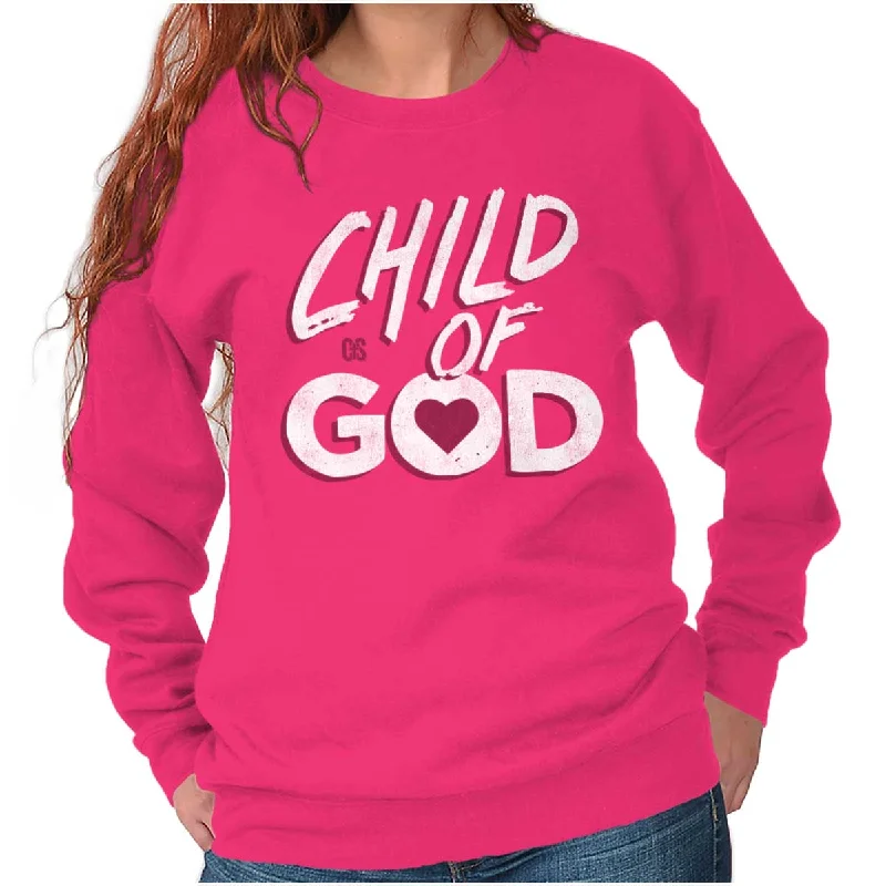 Child Of God Crewneck Sweatshirt Hoodie with High-Low Hem Asymmetrical Trendy