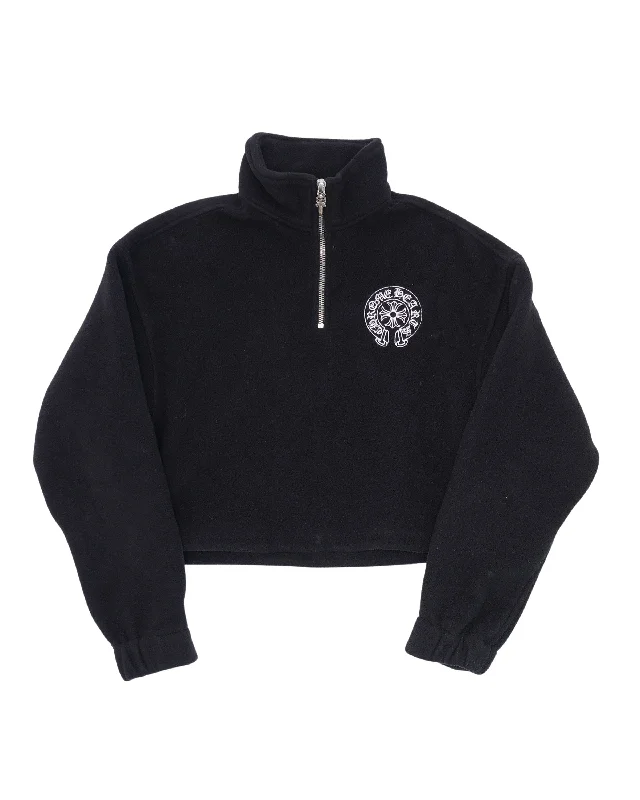 Fleece Quarter-Zip Sweatshirt Hoodie Dress Longline Feminine