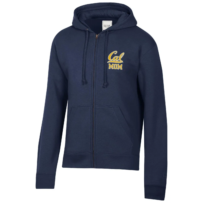 U.C. Berkeley Cal Mom embroidered left chest cotton rich zip-up hoodie sweatshirt-Navy Hoodie with Ribbed Cuffs Snug Fit Comfort U.C. Berkeley Cal Mom embroidered left chest cotton rich zip-up hoodie sweatshirt-Navy Hoodie with Ribbed Cuffs Snug Fit Comfort