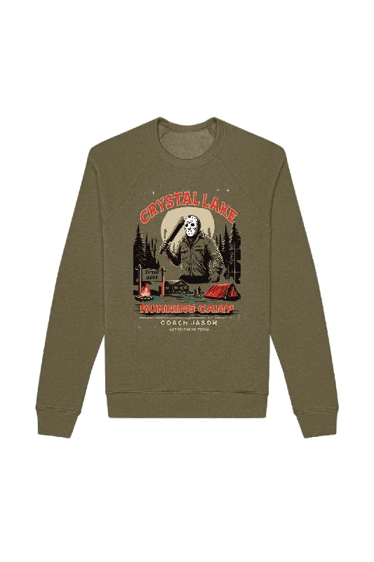 Crystal Lake Running Camp Sweatshirt Hoodie with Hem Detail Decorative Unique