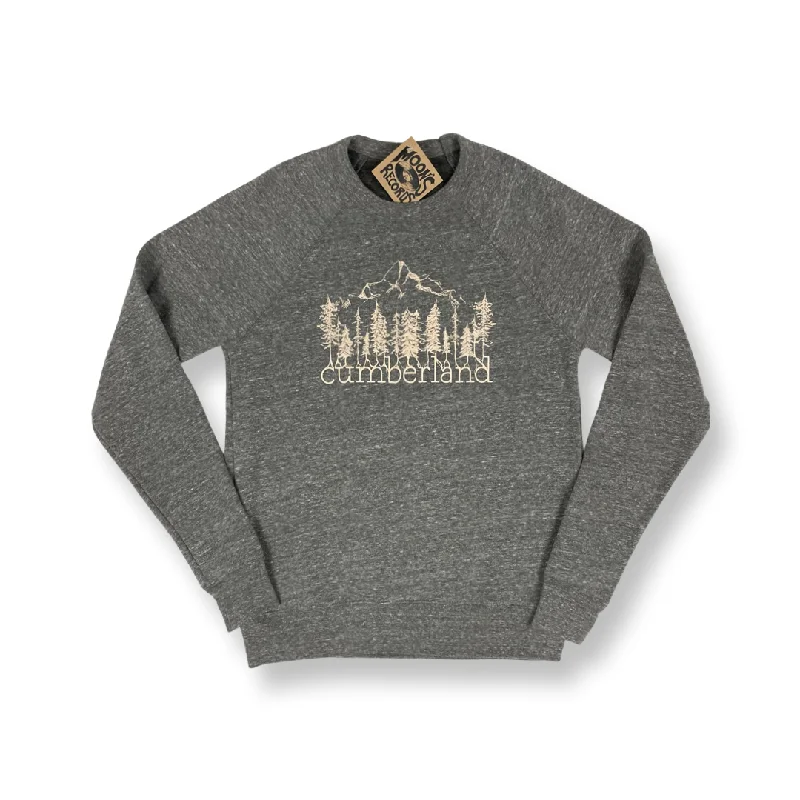 Cumberland Print Crew Neck Sweatshirt Hoodie with Elastic Cuffs Stretchable Comfortable Cumberland Print Crew Neck Sweatshirt Hoodie with Elastic Cuffs Stretchable Comfortable