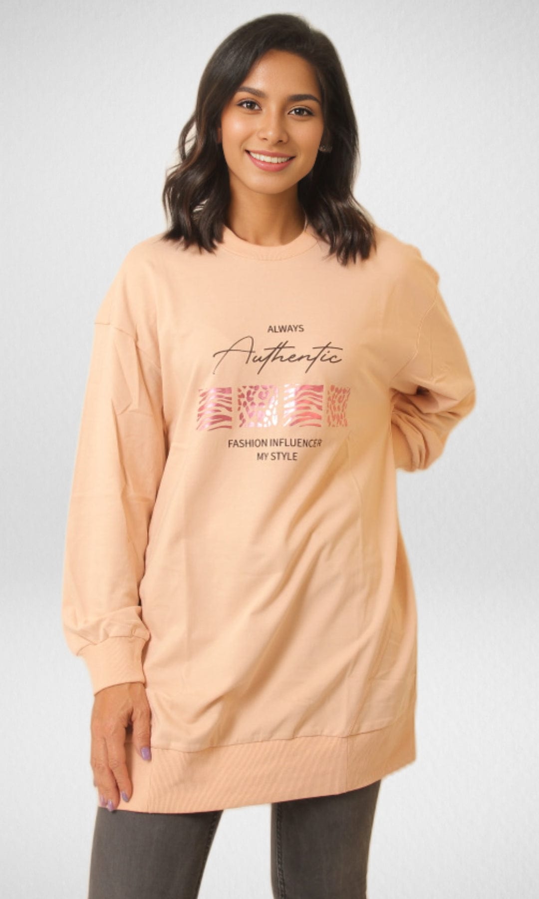DEFACTO - Long Sweatshirt ( Simone) Hoodie with Illustration Artistic Creative