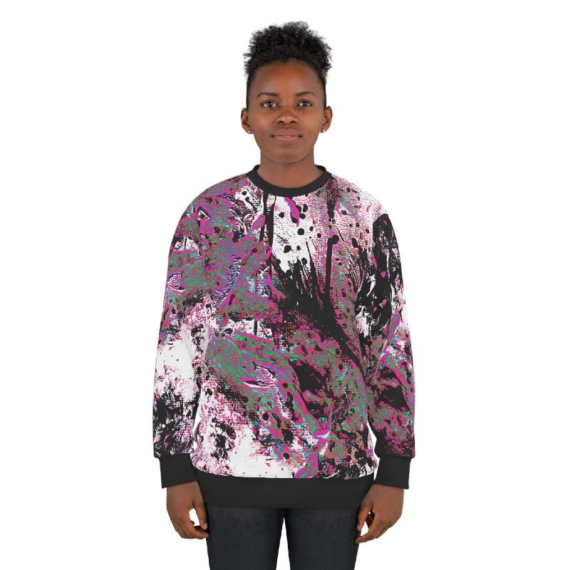 "Dreamy Love" (Cosmic Fusion - Magenta) - Unisex Sweatshirt (w/ heart) Hoodie with Color Block Contrast Stylish "Dreamy Love" (Cosmic Fusion - Magenta) - Unisex Sweatshirt (w/ heart) Hoodie with Color Block Contrast Stylish
