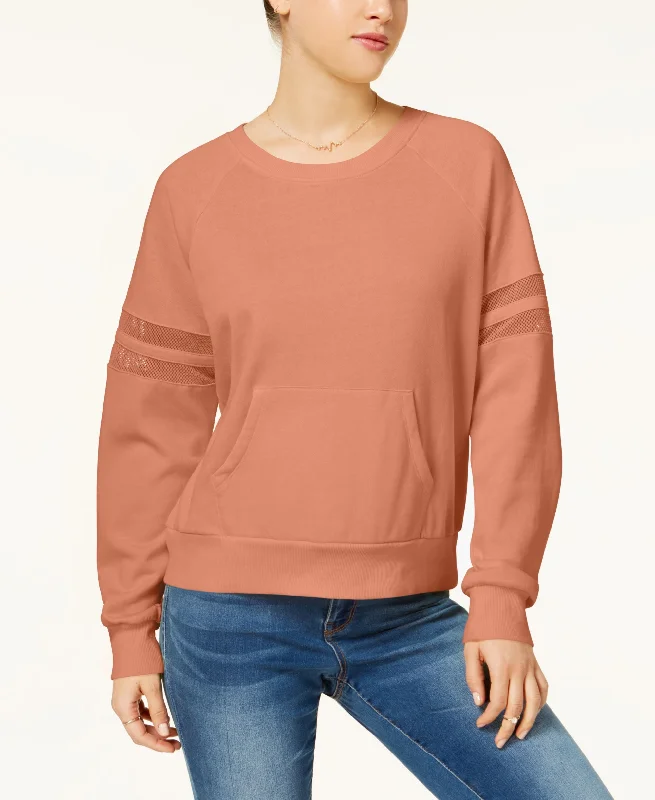 Hippie Rose Juniors Mesh Trimmed Pullover Sweatshirt Hoodie with Gradient Ombre Colorful Hippie Rose Juniors Mesh Trimmed Pullover Sweatshirt Hoodie with Gradient Ombre Colorful