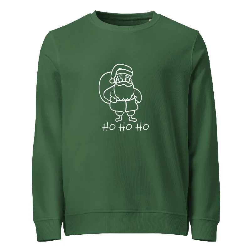 Ho Ho Ho Graphics Organic Sweatshirt Hoodie with Mesh Breathable Sporty