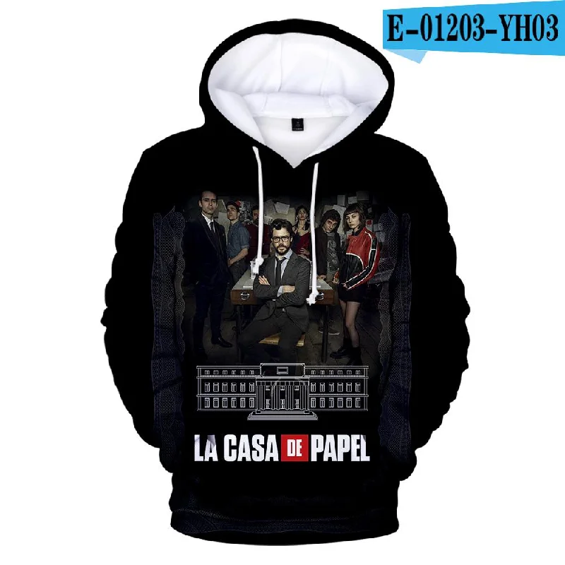 Hot sale 3D Hoodies sweatshirt print TV series La casa de papel Money Heist House of Paper Men/Women Casual Loose Clothing Hoodie with Color Block Contrast Stylish Hot sale 3D Hoodies sweatshirt print TV series La casa de papel Money Heist House of Paper Men/Women Casual Loose Clothing Hoodie with Color Block Contrast Stylish