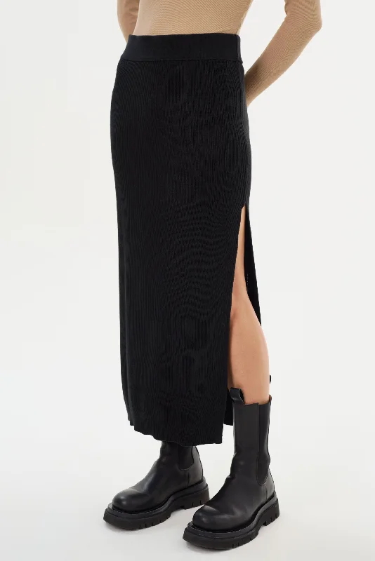 JILLIAN | Knit Midi Skirt denim skirt fashionable