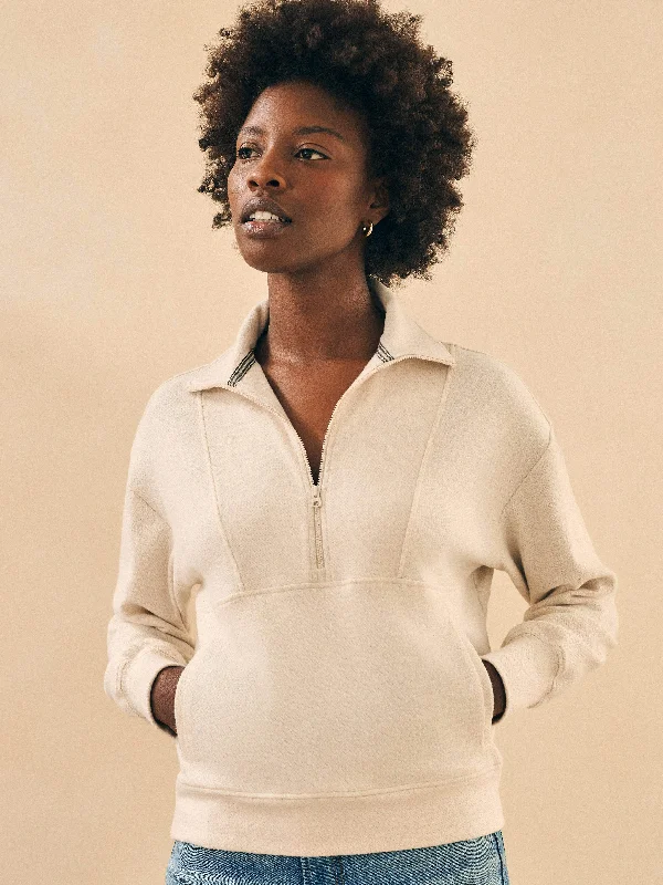 Legend™ Lounge Half Zip Sweatshirt - Off White Hoodie with Double Zipper Versatile Adjustable Legend™ Lounge Half Zip Sweatshirt - Off White Hoodie with Double Zipper Versatile Adjustable