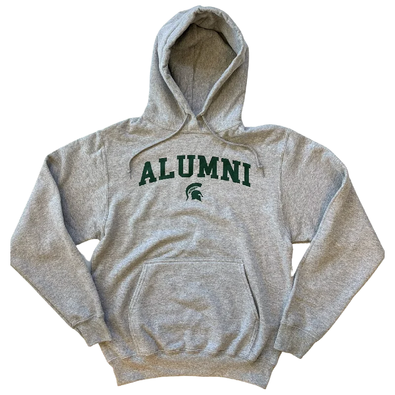 Michigan State Alumni Gray Hoodie Hoodie with Color Block Contrast Stylish