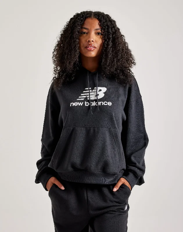 New Balance Sport Essentials French Terry Logo Hoodie Hoodie with Relaxed Fit Easy Casual New Balance Sport Essentials French Terry Logo Hoodie Hoodie with Relaxed Fit Easy Casual
