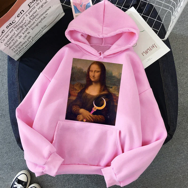 New Mona Lisa Funny Harajuku Aesthetic Hoodies Women Grunge Cartoon 90s Vintage Sweatshirts Fashion Hip Hop Ullzang Hoody Female Hoodie with Slit Hem Functional Movement New Mona Lisa Funny Harajuku Aesthetic Hoodies Women Grunge Cartoon 90s Vintage Sweatshirts Fashion Hip Hop Ullzang Hoody Female Hoodie with Slit Hem Functional Movement