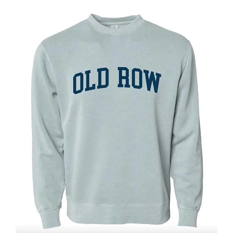 Old Row Arch Crewneck Sweatshirt in Sage Hoodie with Hem Applique Textured Unique