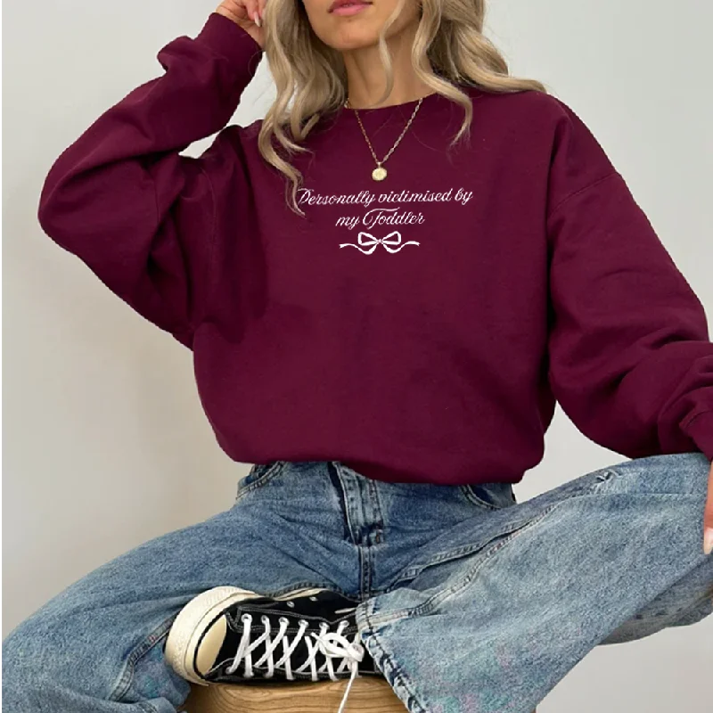 Personally Victimised By My Toddler Women's Sweatshirt Hoodie with Camouflage Military Edgy Personally Victimised By My Toddler Women's Sweatshirt Hoodie with Camouflage Military Edgy