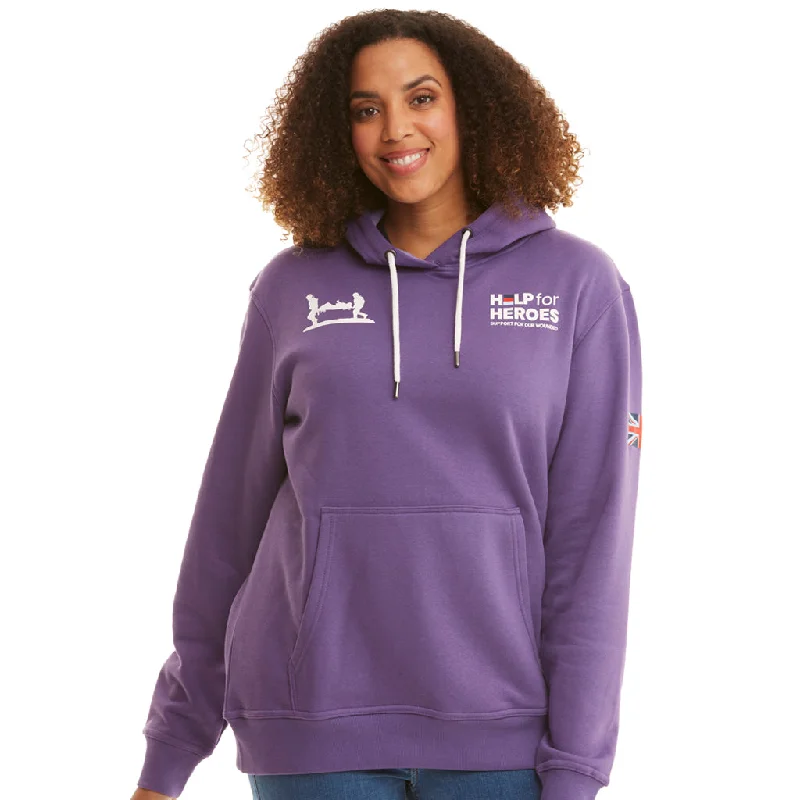 Purple Heritage Pullover Hoody Hoodie with Tied Waist Feminine Flattering