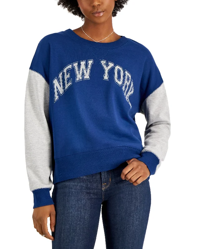 Rebellious One Juniors' New York Sweatshirt Hoodie with High Neck Warm Protective