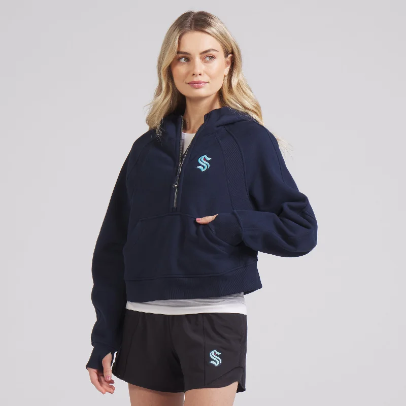 Seattle Kraken lululemon Scuba Oversized Navy Hoodie Hoodie with Side Slits Relaxed Casual Seattle Kraken lululemon Scuba Oversized Navy Hoodie Hoodie with Side Slits Relaxed Casual
