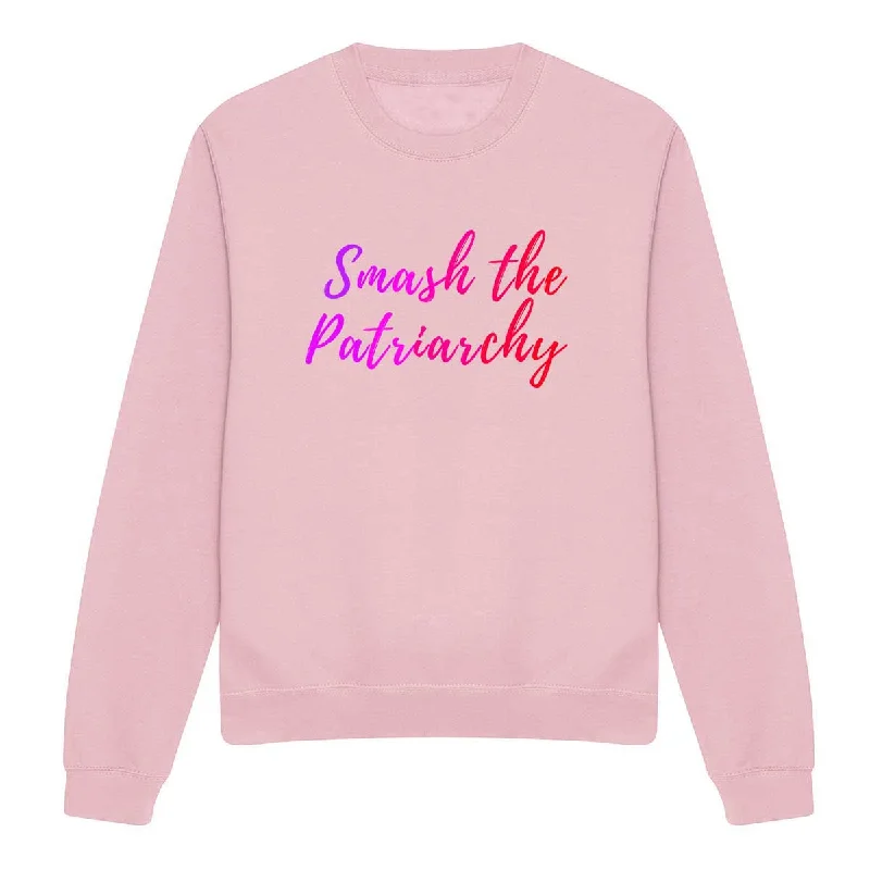 Smash The Patriarchy - Feminist Sweatshirt Hoodie with Ribbed Cuffs Snug Fit Comfort