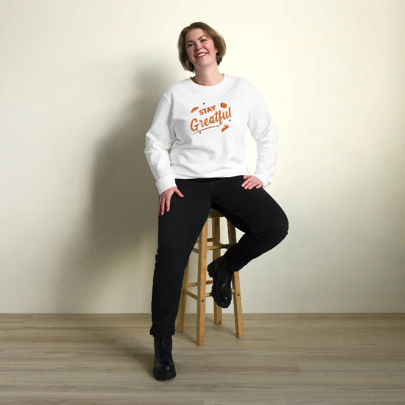 Stay Grateful Graphic Women Organic Sweatshirt Hoodie with Full-Zip Functional Layering Stay Grateful Graphic Women Organic Sweatshirt Hoodie with Full-Zip Functional Layering