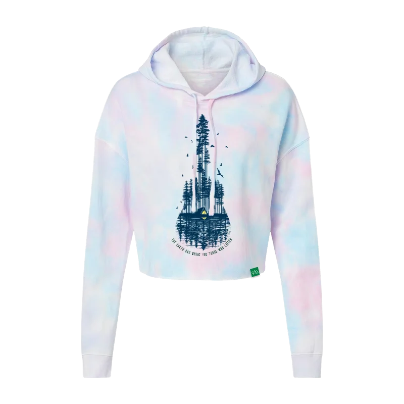 The Earth Has Music Women's Crop Hoodie Hoodie with Pocket Utility Practical