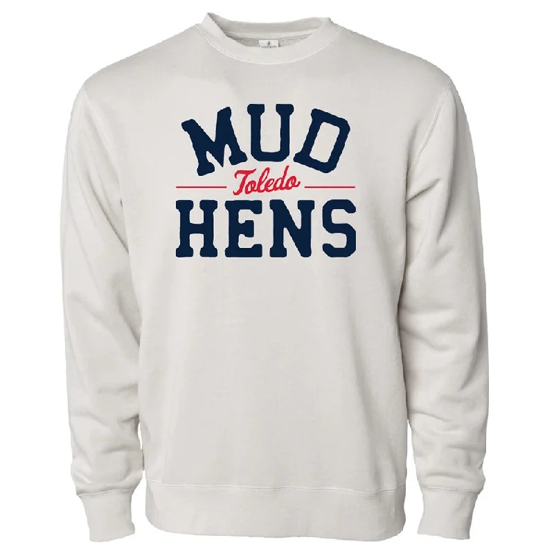 Toledo Mud Hens Mossing Pigment Ivory Crewneck Sweatshirt Hooded Sweatshirt Casual Wear Street Style Toledo Mud Hens Mossing Pigment Ivory Crewneck Sweatshirt Hooded Sweatshirt Casual Wear Street Style