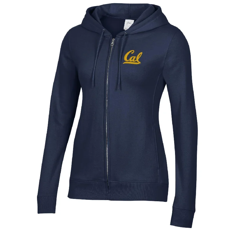 U.C. Berkeley Cal embroidered Gear for Sports women's relax zip hoodie-Navy Hoodie with Fur Luxurious Winter U.C. Berkeley Cal embroidered Gear for Sports women's relax zip hoodie-Navy Hoodie with Fur Luxurious Winter