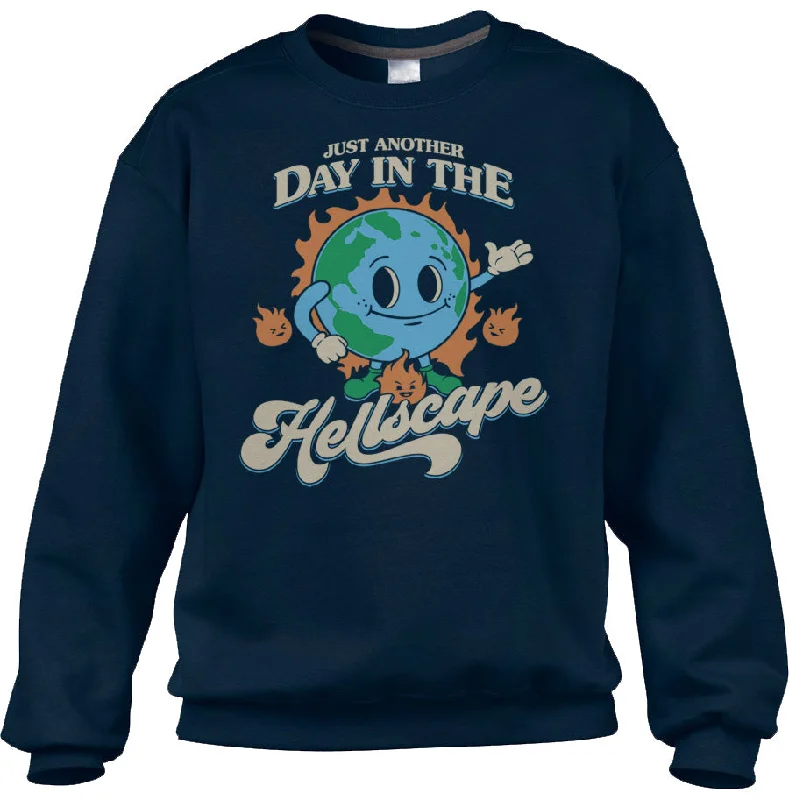 Unisex Just Another Day in the Hellscape Sweatshirt Hoodie with Embroidery Detailed Premium Unisex Just Another Day in the Hellscape Sweatshirt Hoodie with Embroidery Detailed Premium