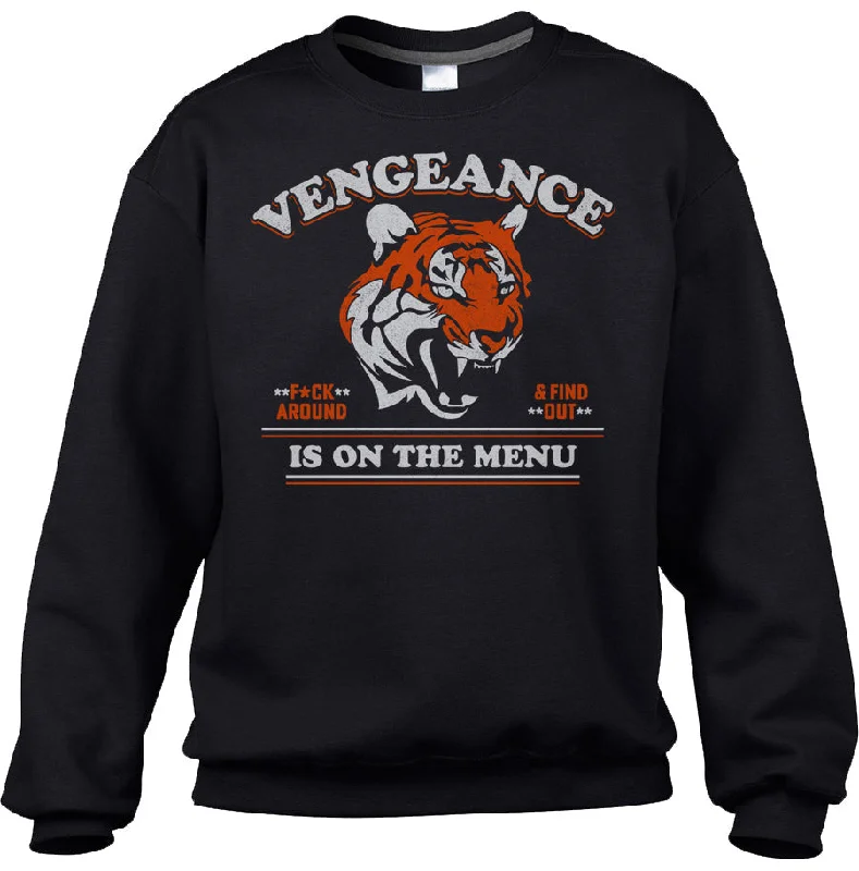 Unisex Vengeance is On The Menu Sweatshirt Hoodie with Contrast Stitching Detailed Premium Unisex Vengeance is On The Menu Sweatshirt Hoodie with Contrast Stitching Detailed Premium