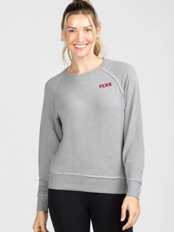 Varsity Sweatshirt W - UPenn Hoodie with Puffed Sleeves Voluminous Trendy