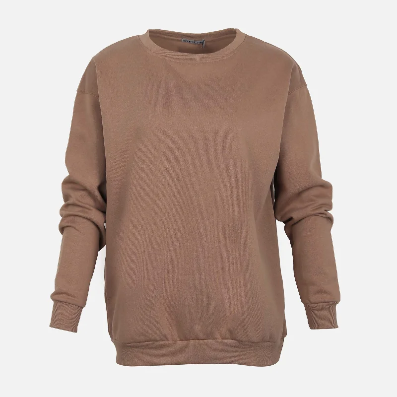 WOMEN BASIC FLEECE SWEATSHIRT Hoodie with Belted Waist Structured Tailored
