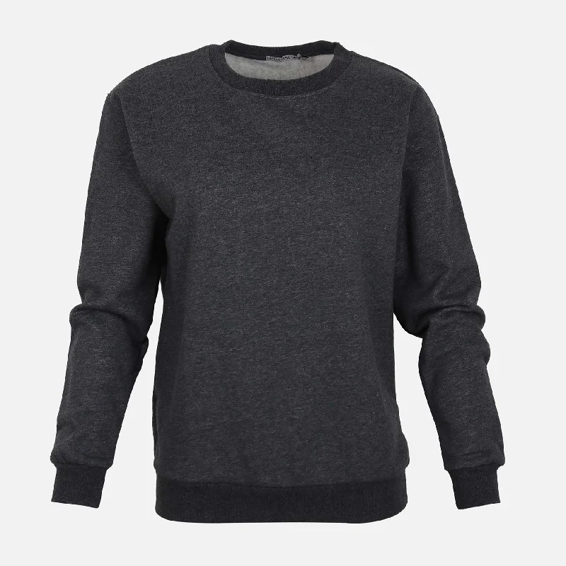 WOMEN BASIC FLEECE SWEATSHIRT Hoodie with Button Classic Timeless