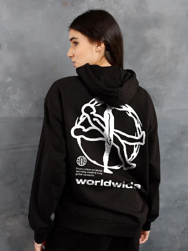 Worldwide Women Drop Shoulder Premium Terry Hoodie Cotton Hoodie Fleece Lining Warmth Worldwide Women Drop Shoulder Premium Terry Hoodie Cotton Hoodie Fleece Lining Warmth