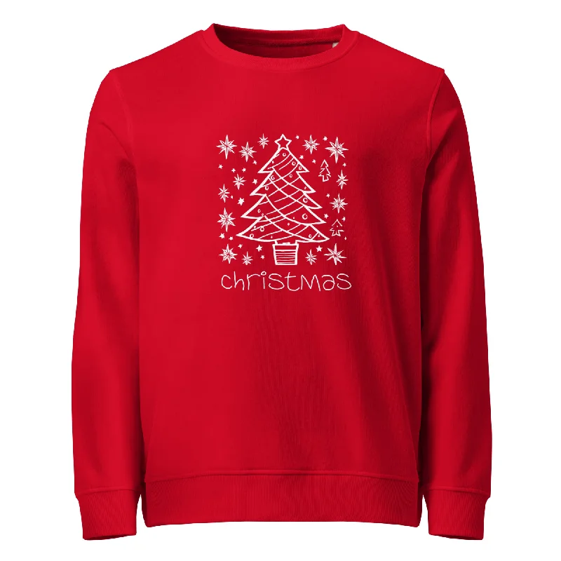 Xmas Tree Graphics Organic Sweatshirt Hoodie with Reflective Safety Nightwear